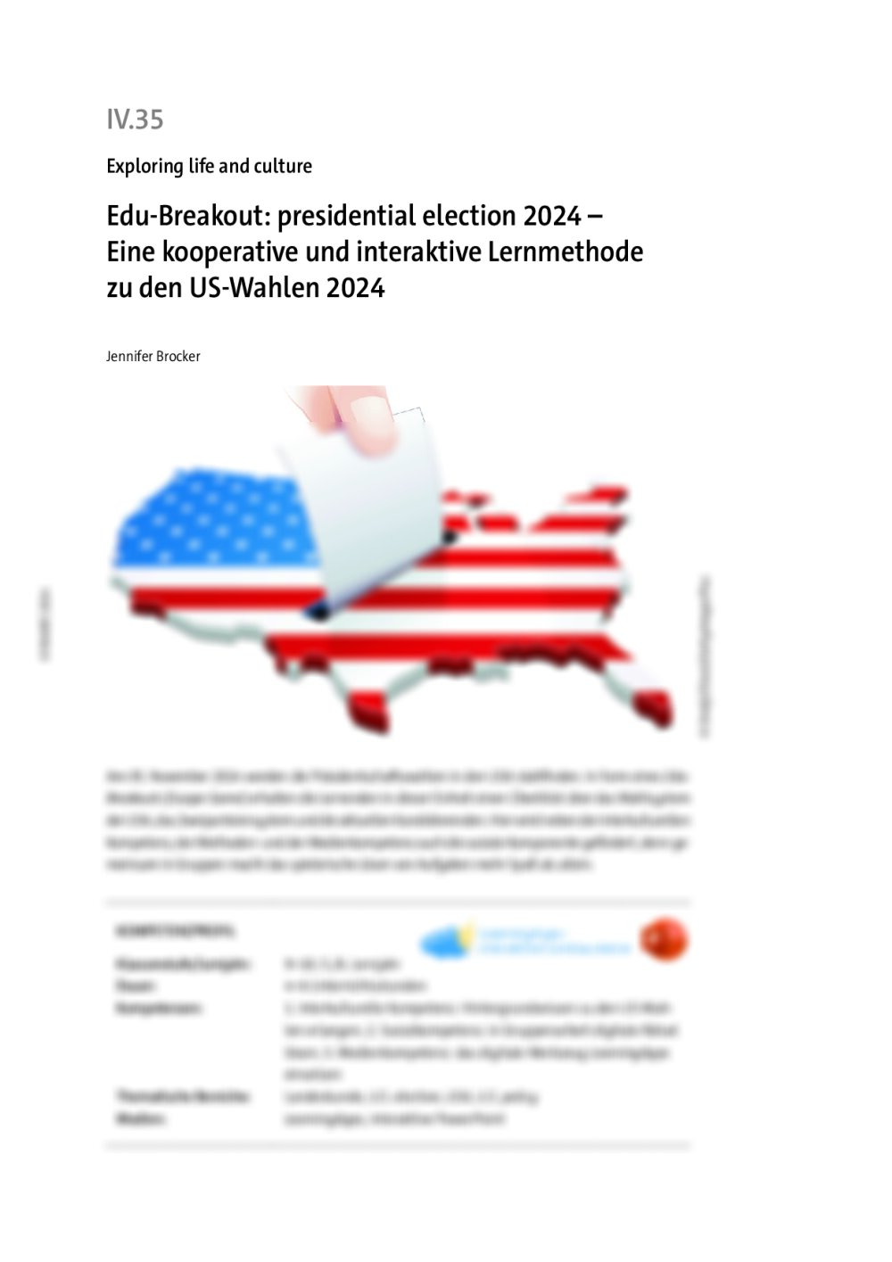 Edu-Breakout: presidential election 2024  - Seite 1