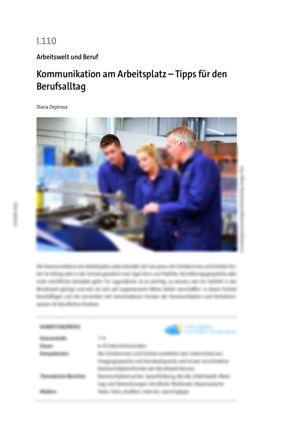 Kommunikation am Arbeitsplatz  - Seite 1