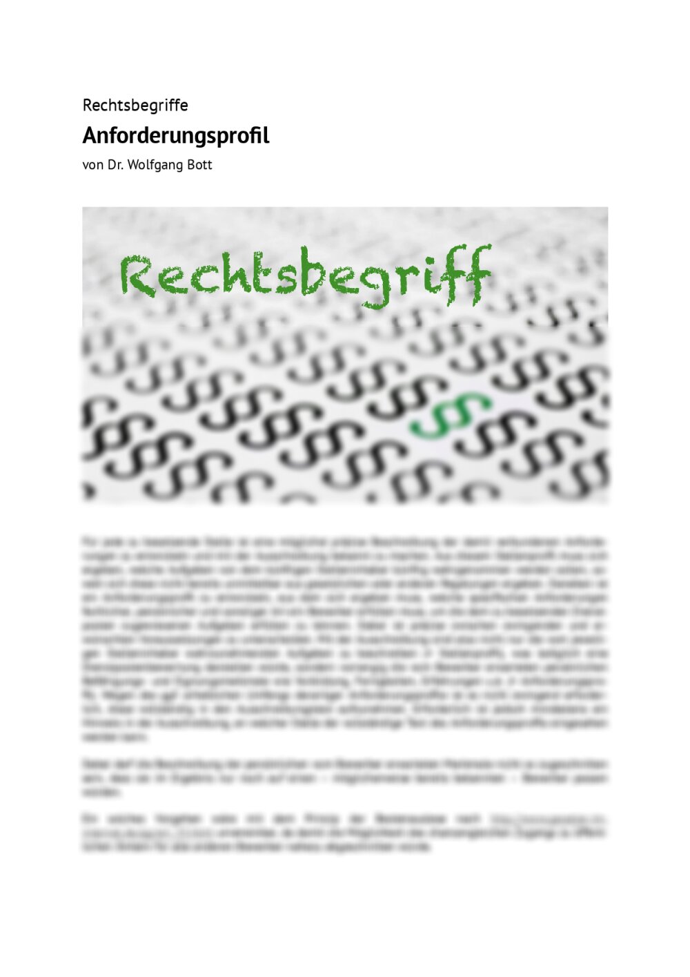 Rechtsbegriff: Anforderungsprofil - Seite 1