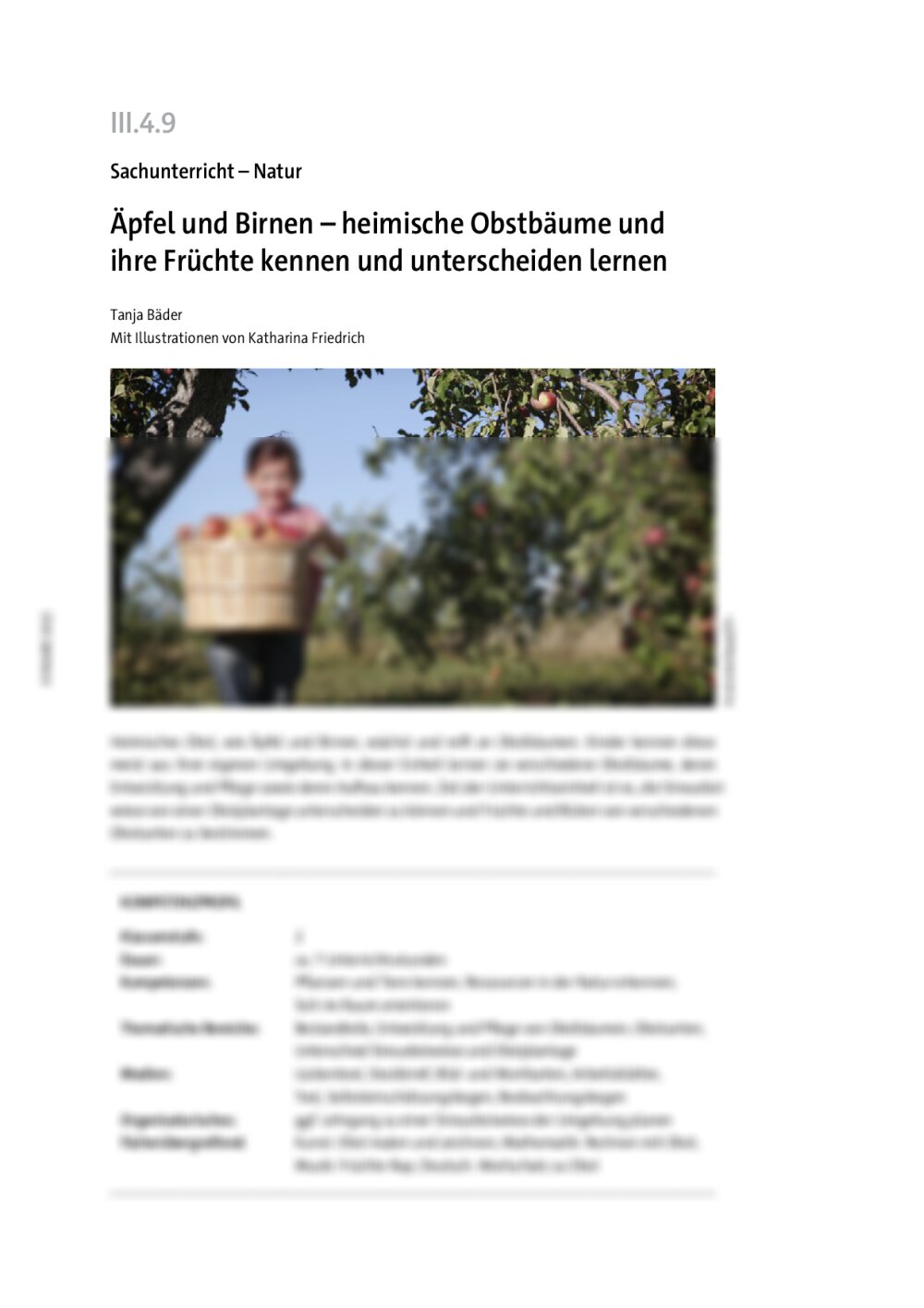 Heimische Obstbäume und ihre Früchte kennen und unterscheiden lernen - Seite 1