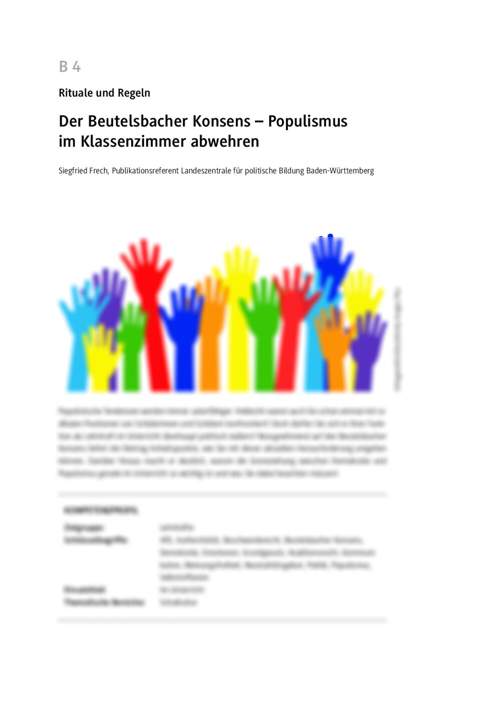 Keinen Populismus im Klassenzimmer zulassen - Seite 1