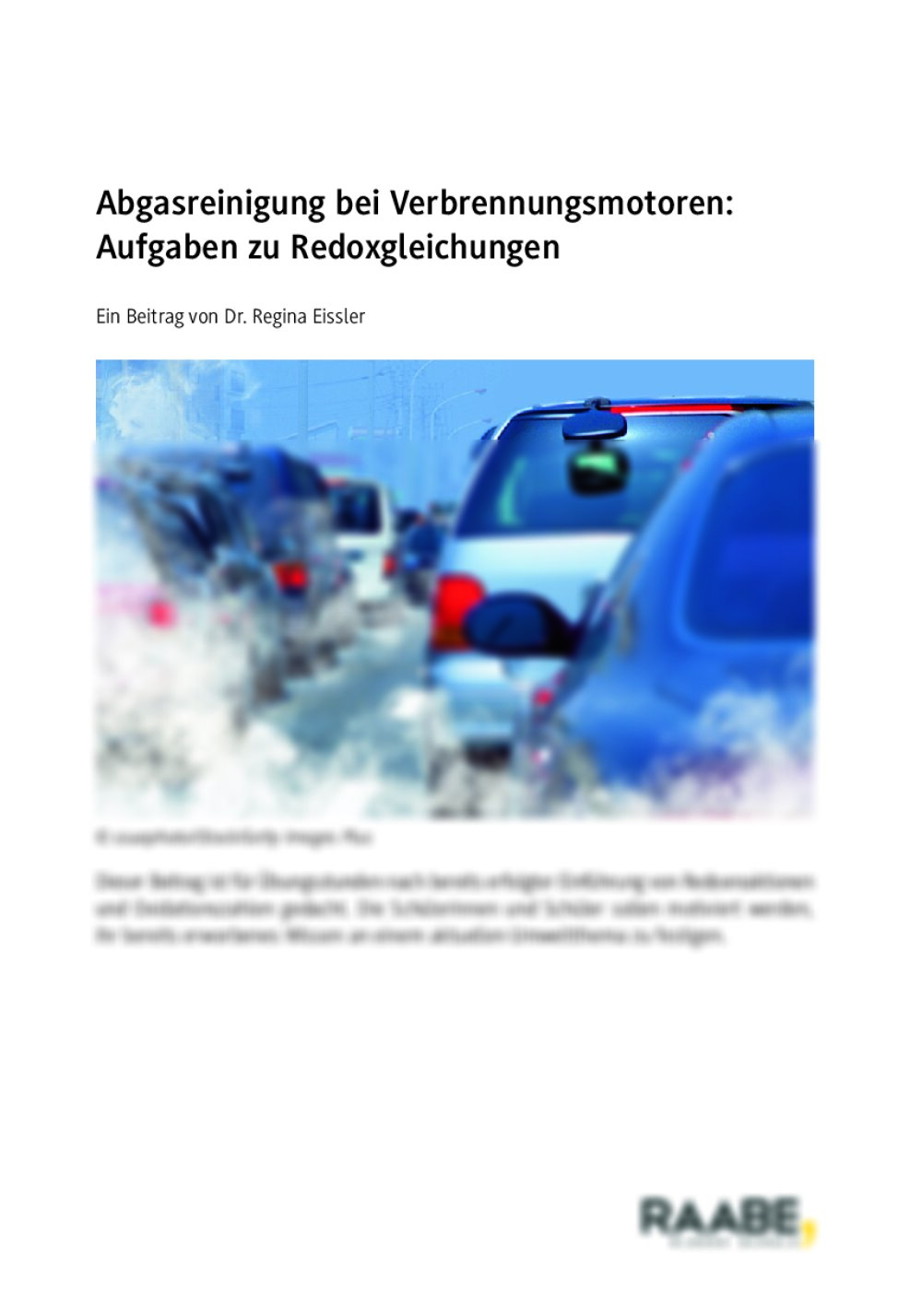 Abgasreinigung bei Verbrennungsmotoren: Aufgaben zu Redoxgleichungen - Seite 1