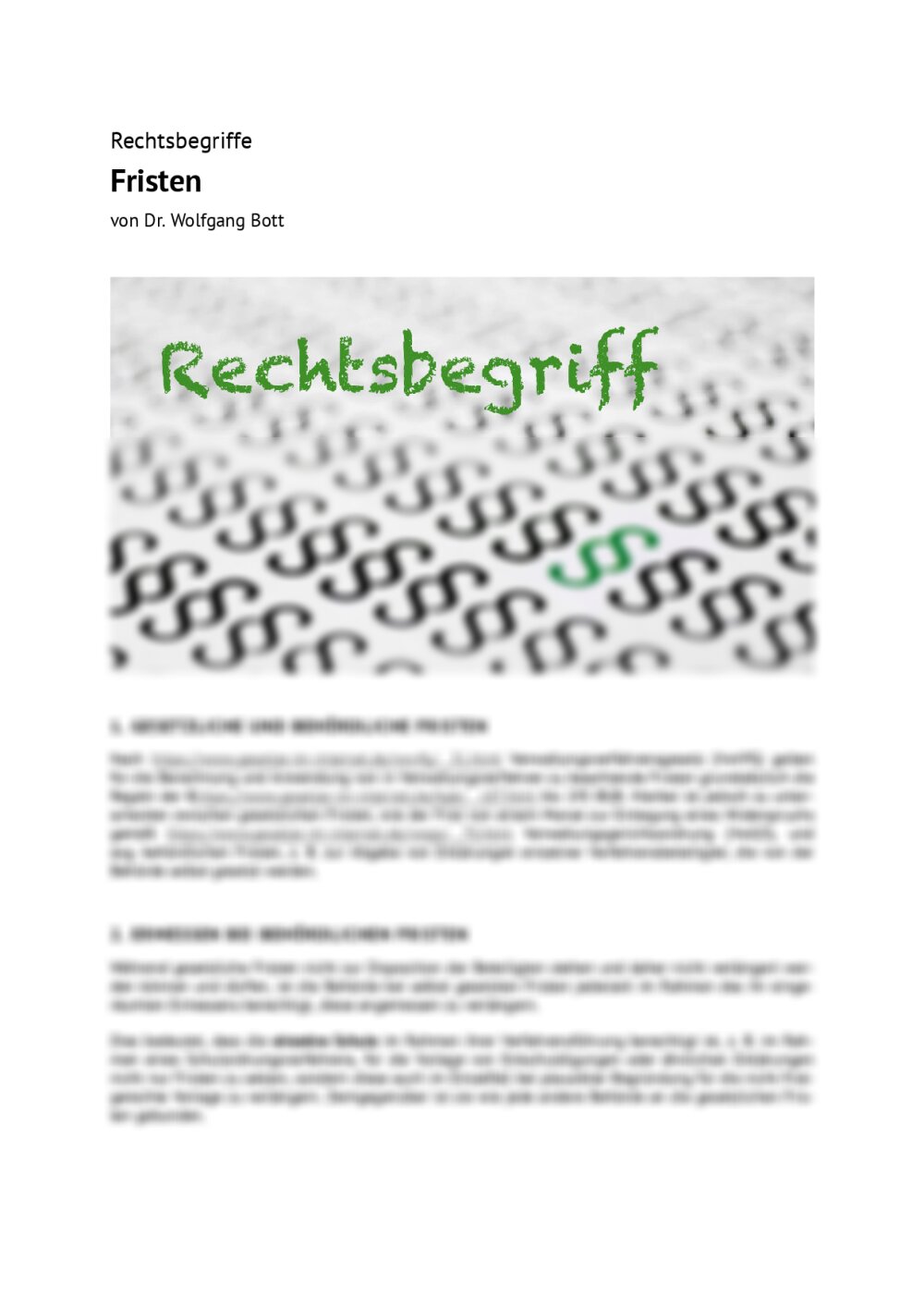 Rechtsbegriff: Fristen - Seite 1