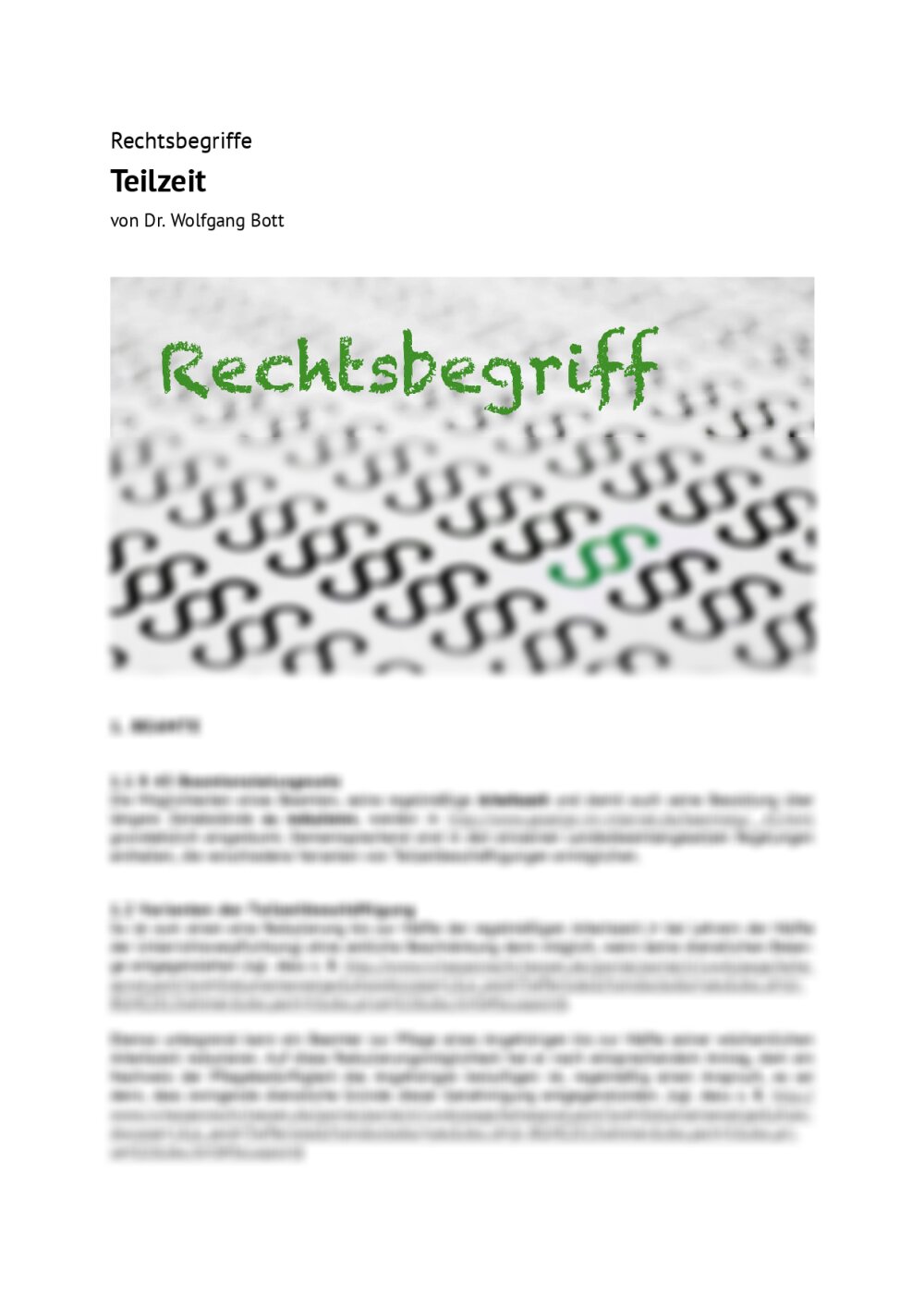 Rechtsbegriff: Teilzeit - Seite 1