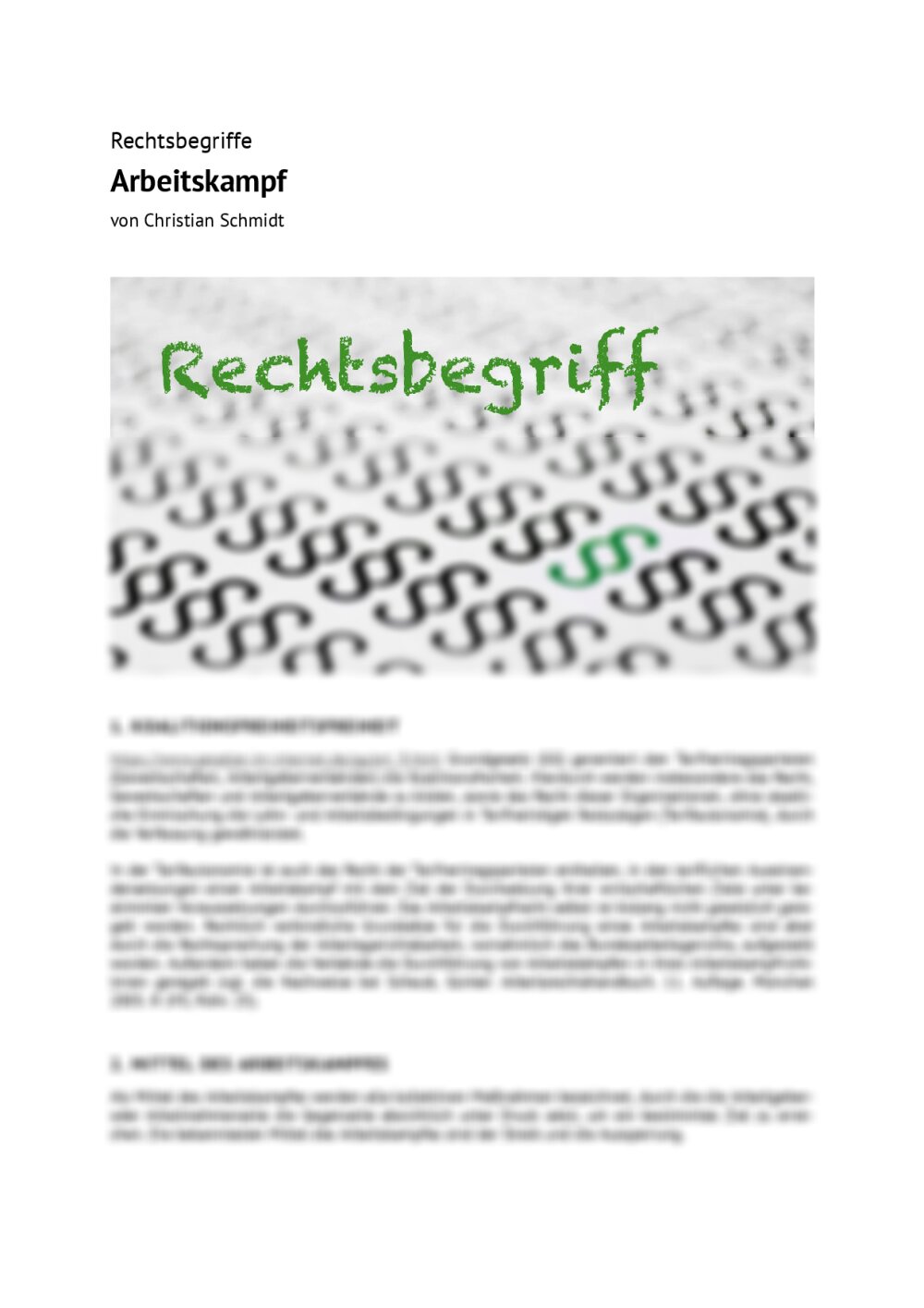 Rechtsbegriff: Arbeitskampf - Seite 1