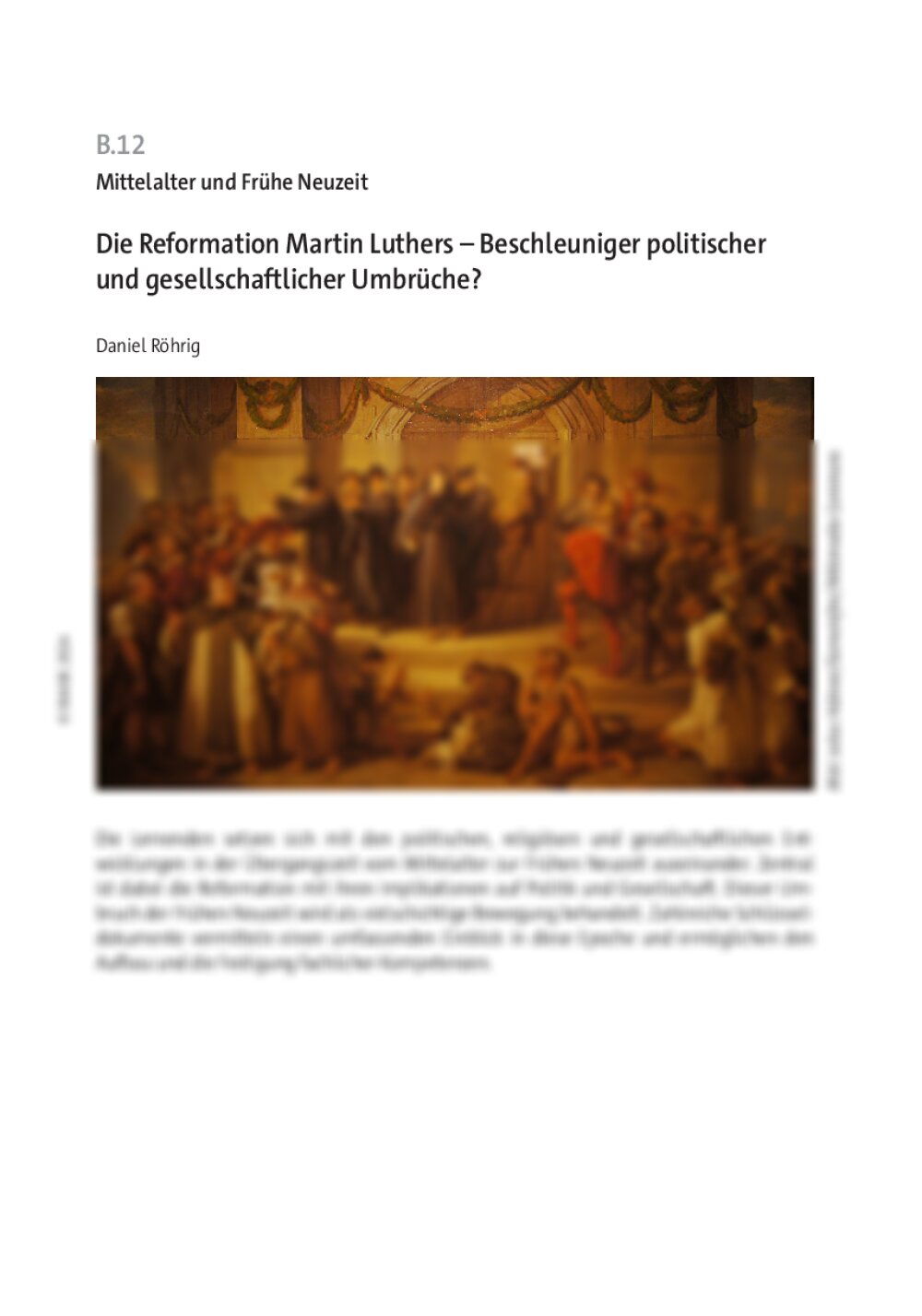 Die Reformation Martin Luthers - Seite 1