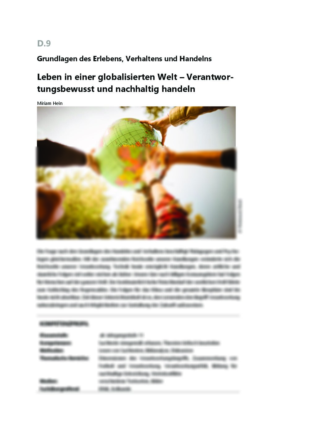 Leben in einer globalisierten Welt - Seite 1