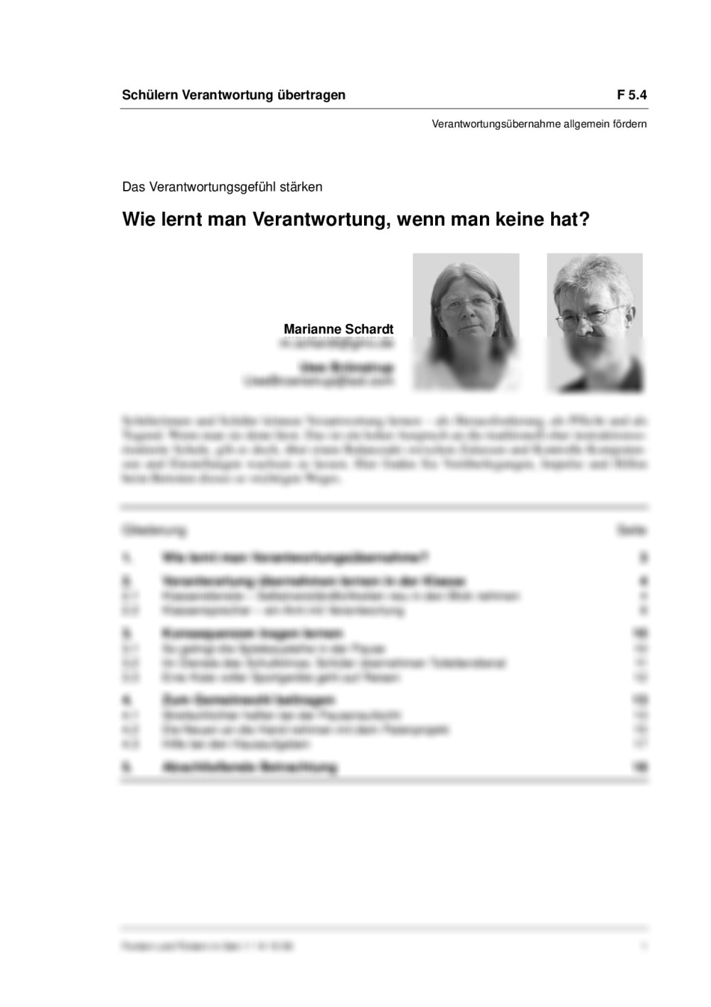 Das Verantwortungsgefühl stärken - Seite 1