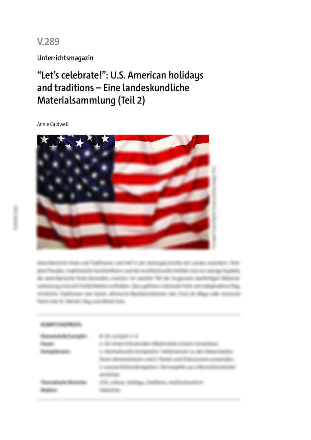 “Let’s celebrate!”: U.S. American holidays and traditions  - Seite 1