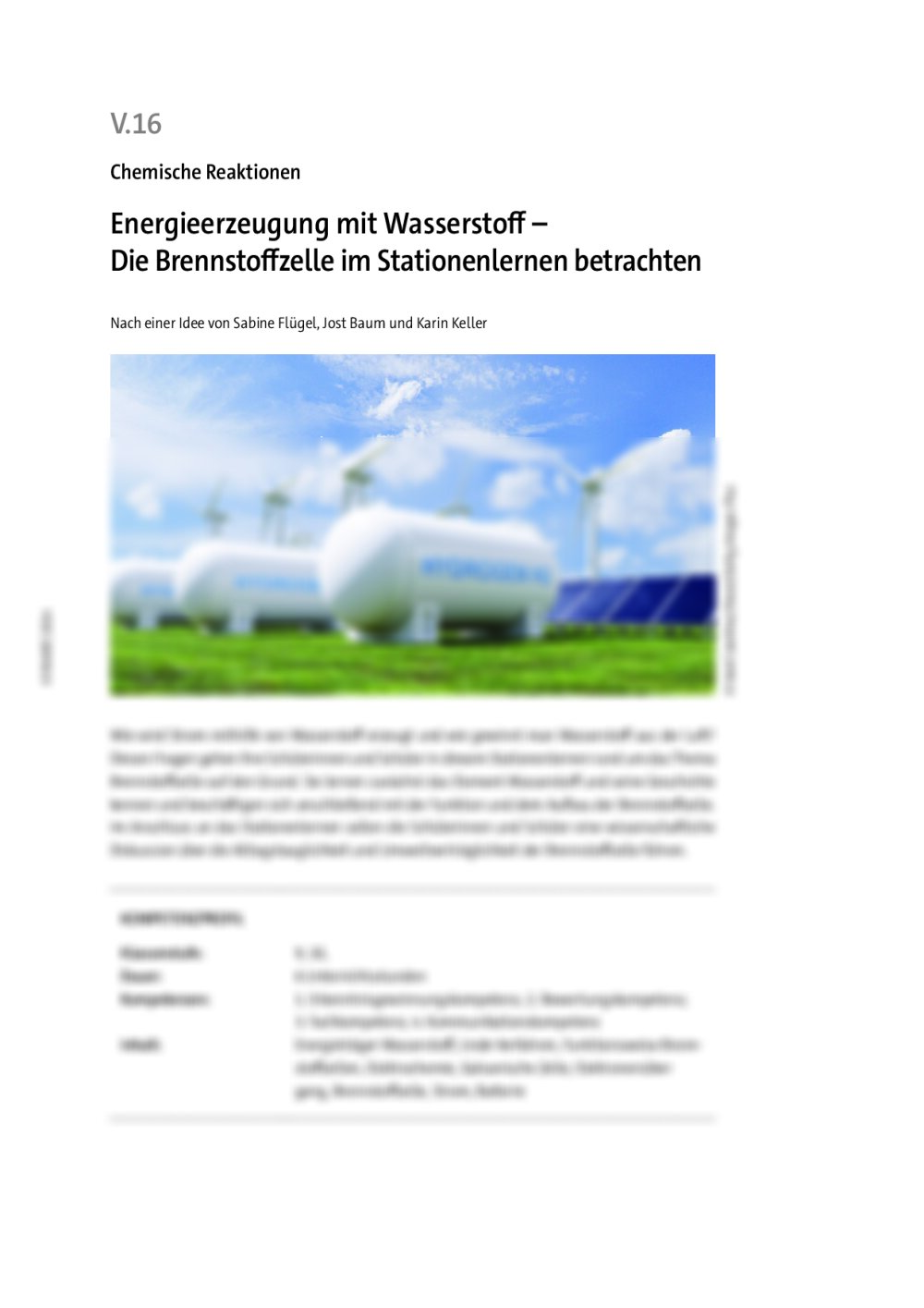 Energieerzeugung mit Wasserstoff - Seite 1