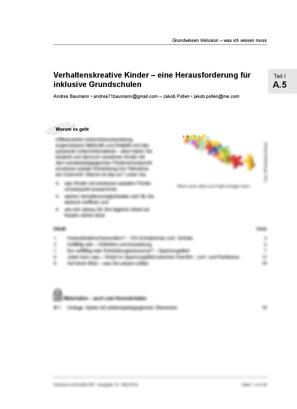 Verhaltenskreative Kinder in der Grundschule fördern - Seite 1