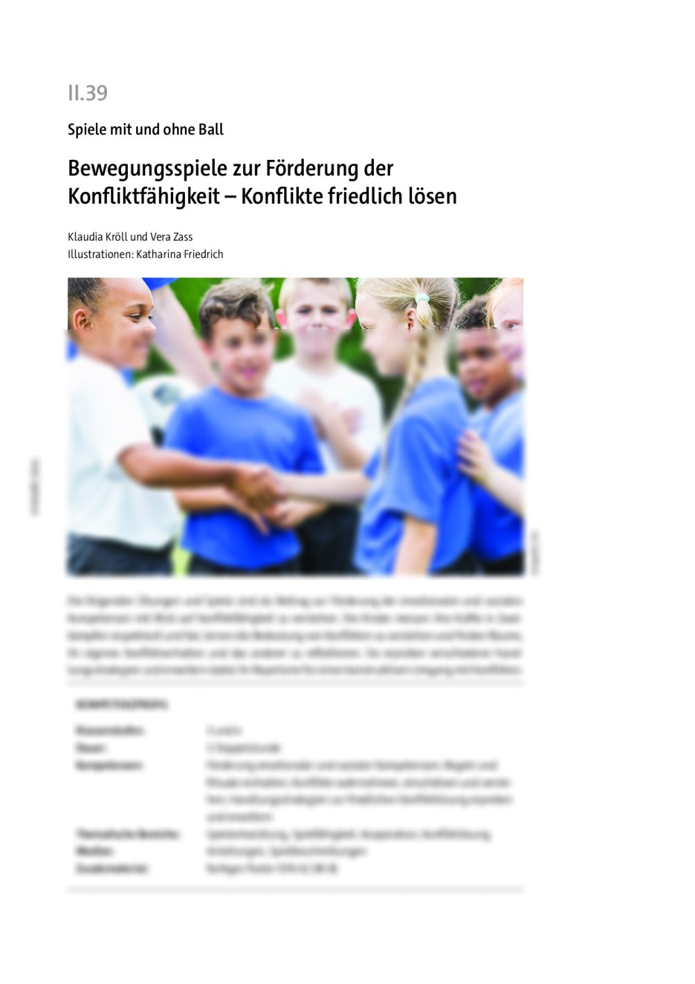 Bewegungsspiele zur Förderung der Konfliktfähigkeit  - Seite 1