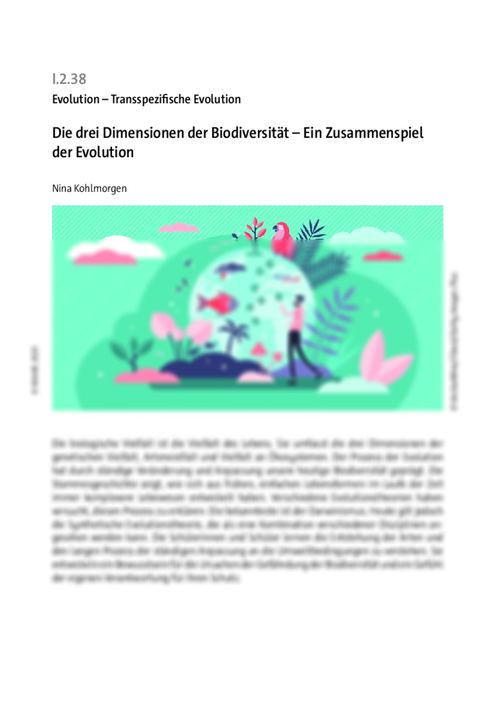 Die drei Dimensionen der Biodiversität - Seite 1