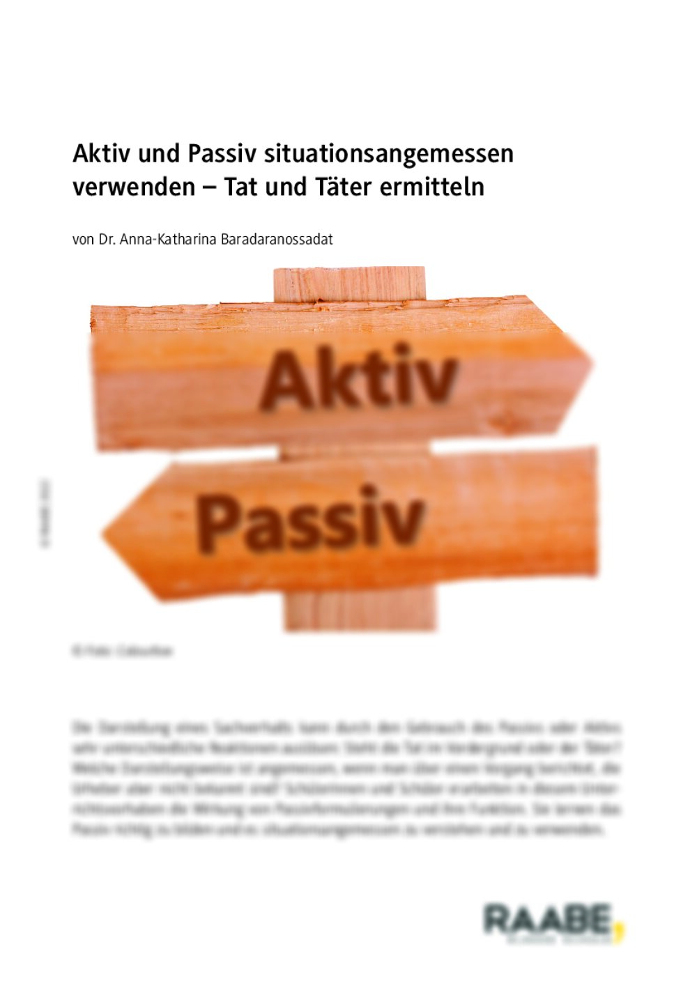 Aktiv und Passiv situationsangemessen verwenden  - Seite 1