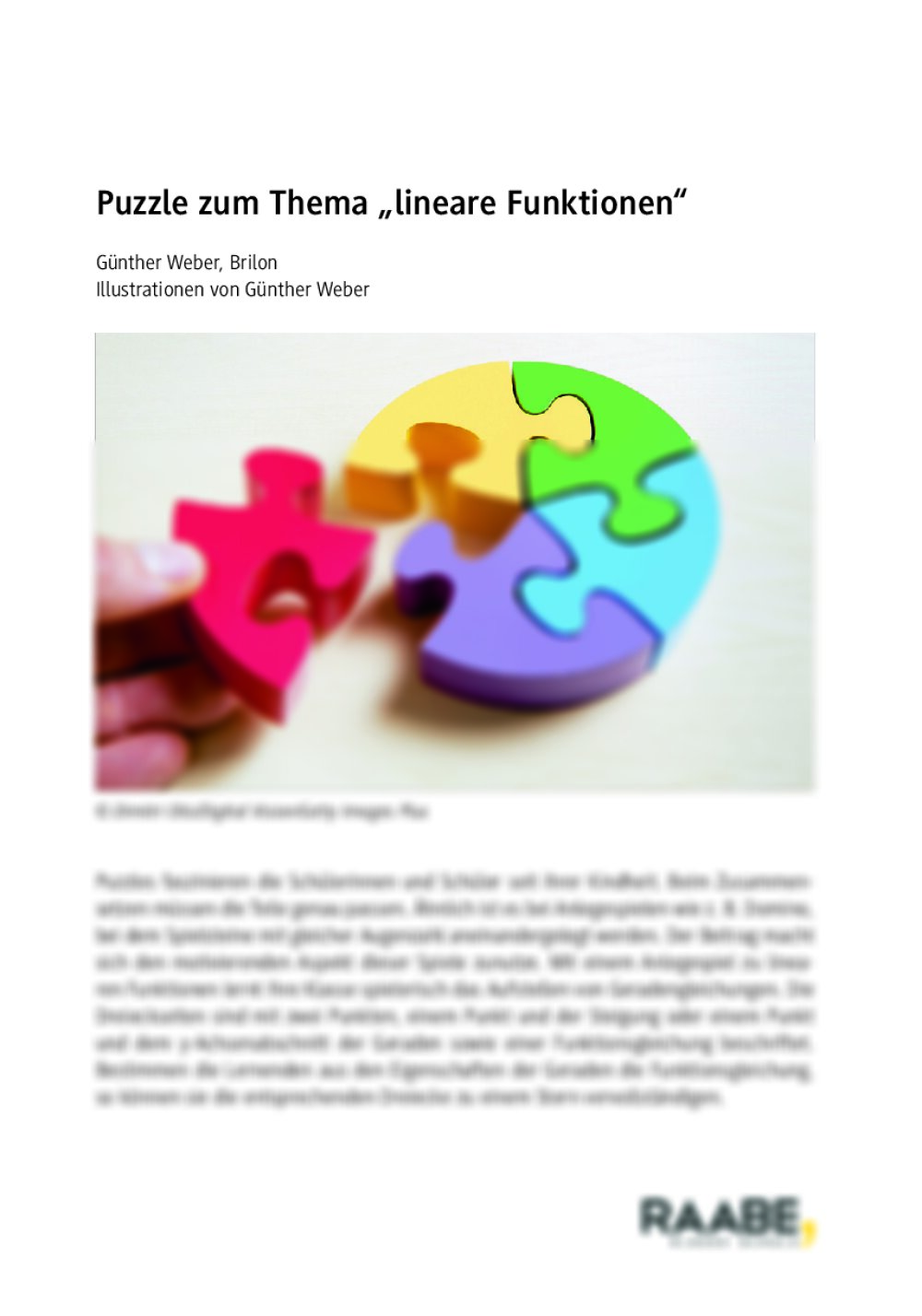 Puzzle zum Thema "lineare Funktionen" - Seite 1