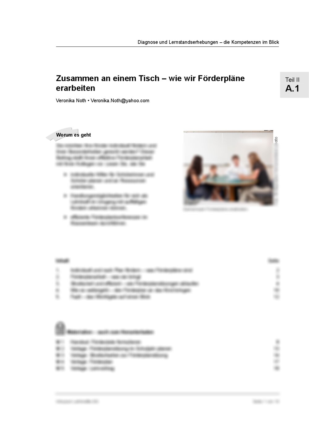 Förderpläne an der Grundschule im Team erarbeiten - Seite 1