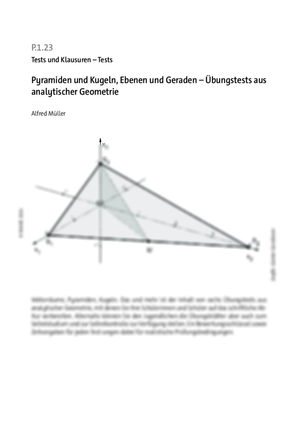 Pyramiden und Kugeln, Ebenen und Geraden - Seite 1